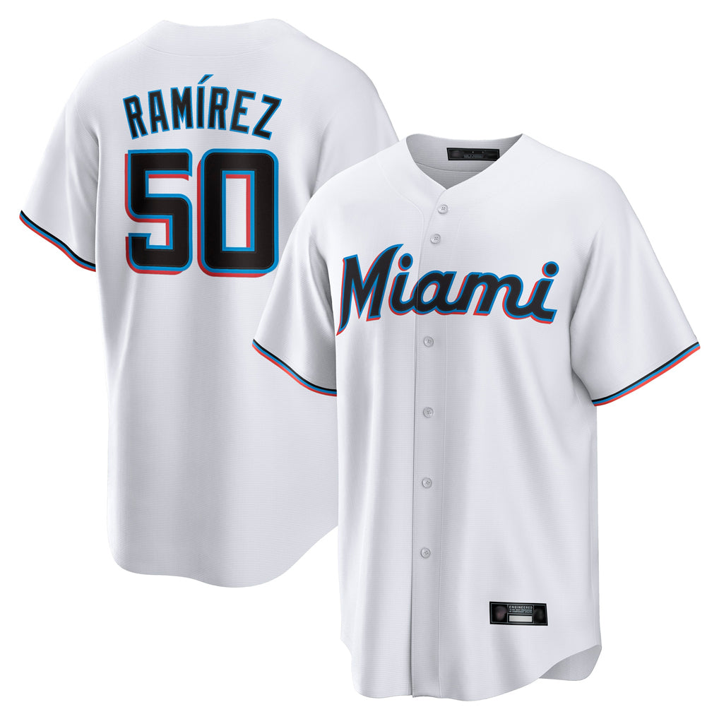 M.Marlins #50 Agustin Ramirez Player White  Home Game Hdoa Stitched Jerseys