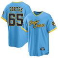 M.Brewers #65 Nestor Cortes Player Light Blue City Connect Home Game Hdoa Stitched Jerseys
