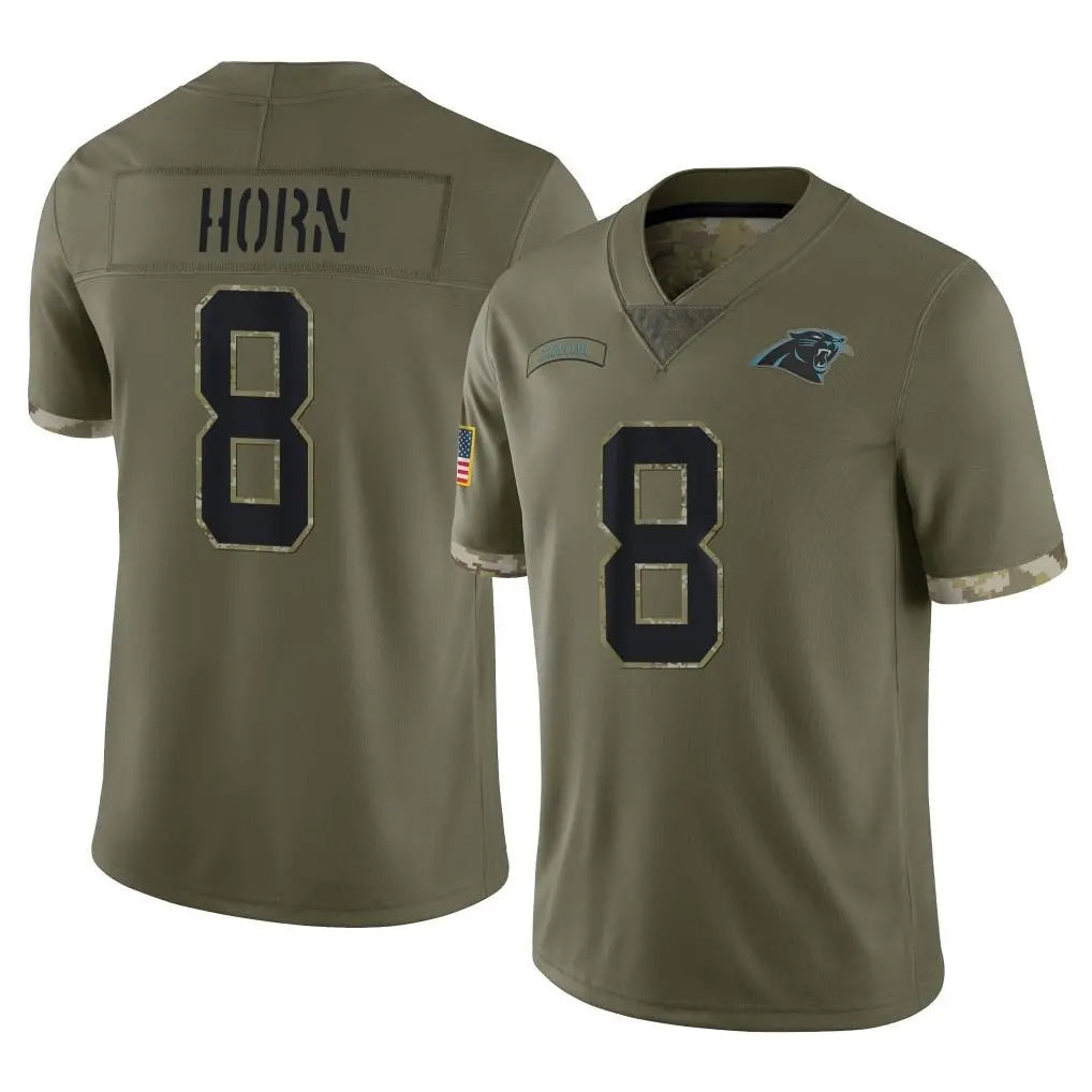 C.Panthers #8 Jaycee Horn Player Olive Salute to Service Game Hdoa Stitched Jerseys