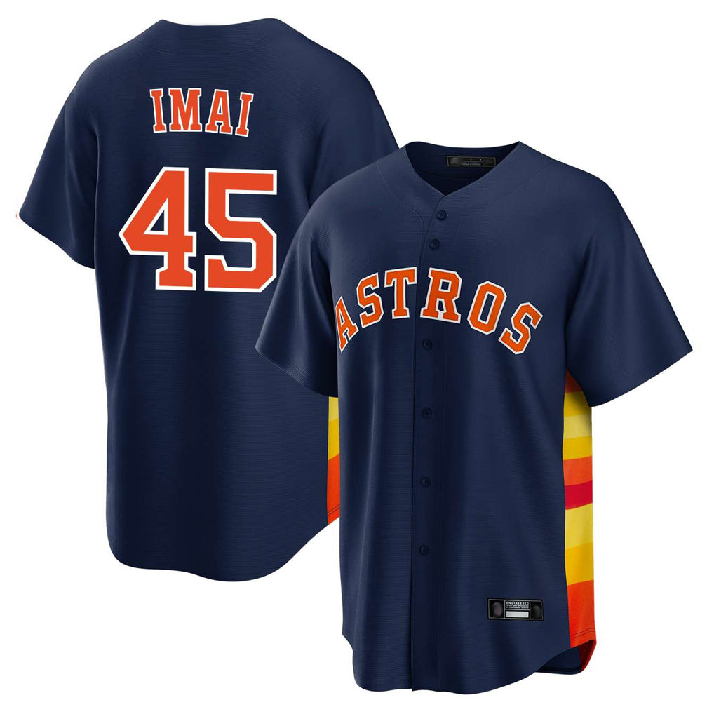 H.Astros #45 Tatsuya Imai Player Navy Home Game Hdoa Stitched Jerseys