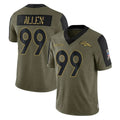 D.Broncos #99 Zach Allen Player Olive Salute To Service Limited Game Hdoa Stitched Jerseys