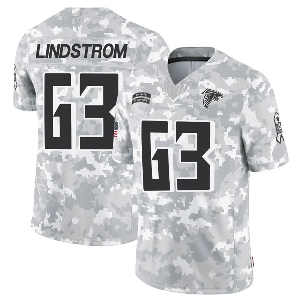 A.Falcons #63 Chris Lindstrom Player Arctic Camo Salute to Service Limited Hdoa Stitched Jerseys