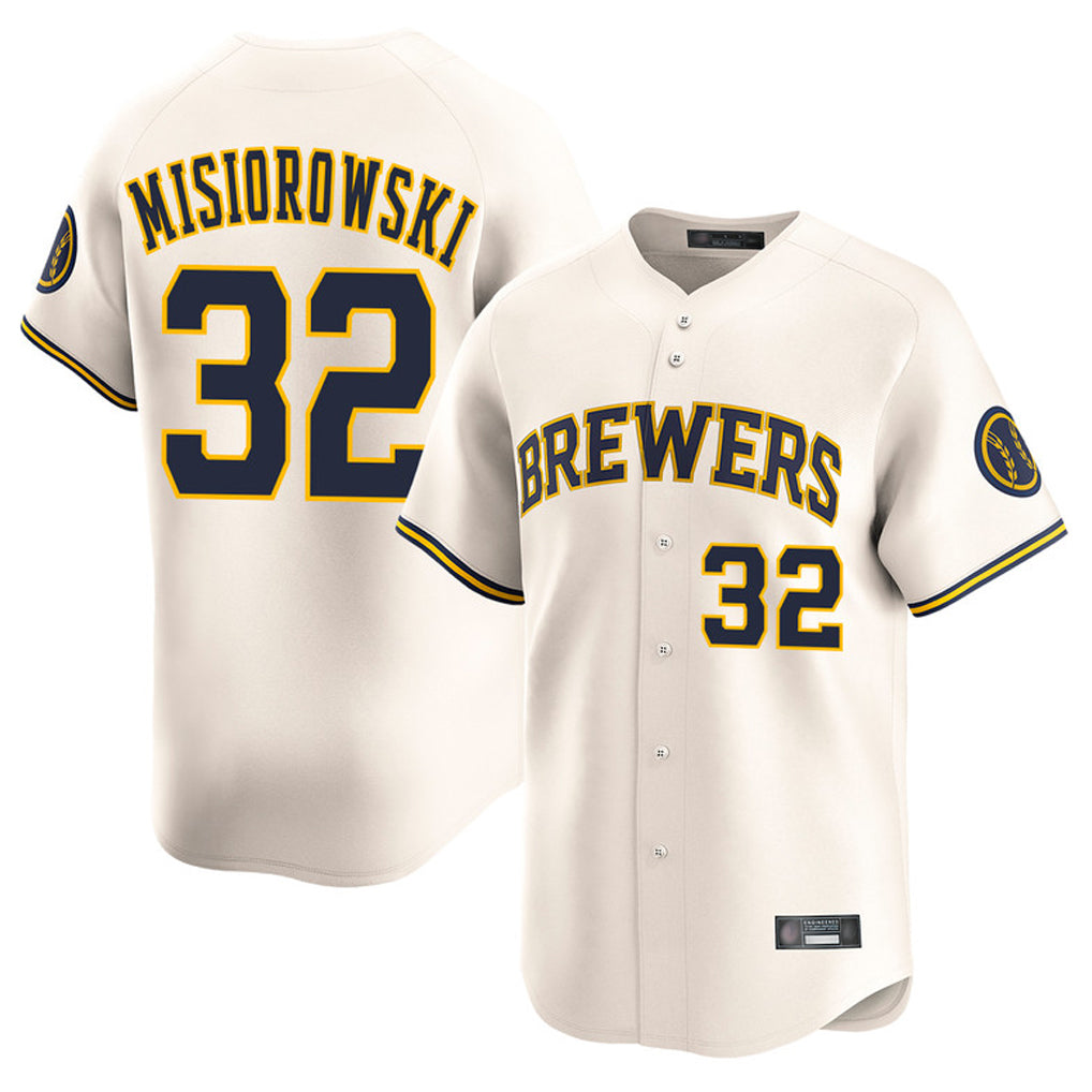 M.Brewers #32 Jacob Misiorowski Player Cream Home Limited Game Hdoa Stitched Jerseys