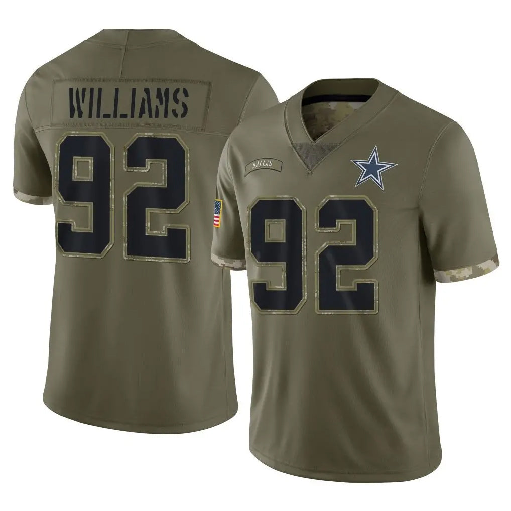 D.Cowboys #92 Quinnen Williams Player Olive Salute to Service Limited Game Hdoa Stitched Jerseys