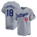 LA.Dodgers #18 Yoshinobu Yamamoto Player Gray Limited Home Hdoa Stitched Jerseys