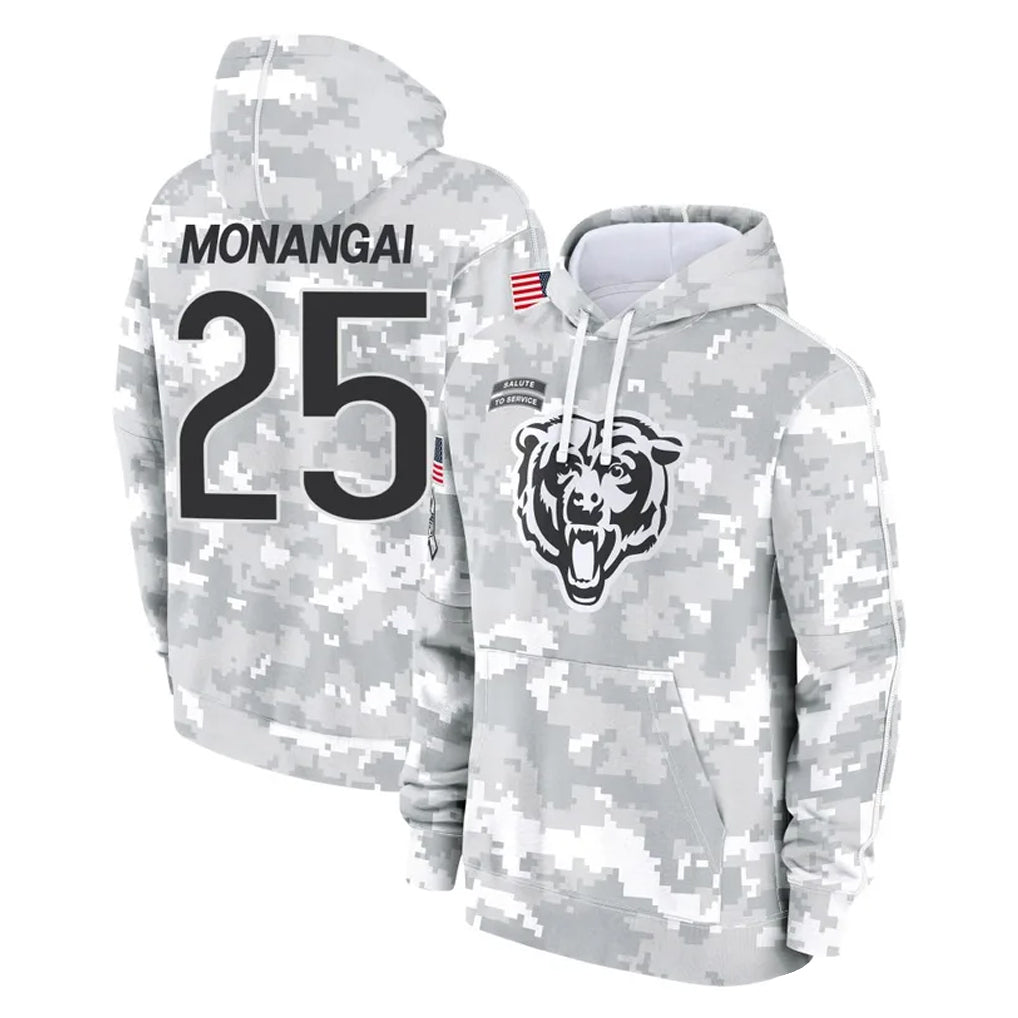 C.Bears #25 Kyle Monangai Player Arctic Camo Salute to Service Pullover Hoodies Limited Hdoa Stitched Jerseys