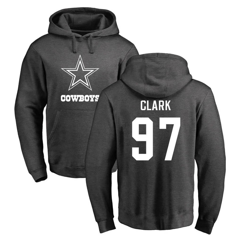 D.Cowboys #97 Kenny Clark Player Ash One Color Pullover Hoodie Limited Hdoa Stitched Jerseys