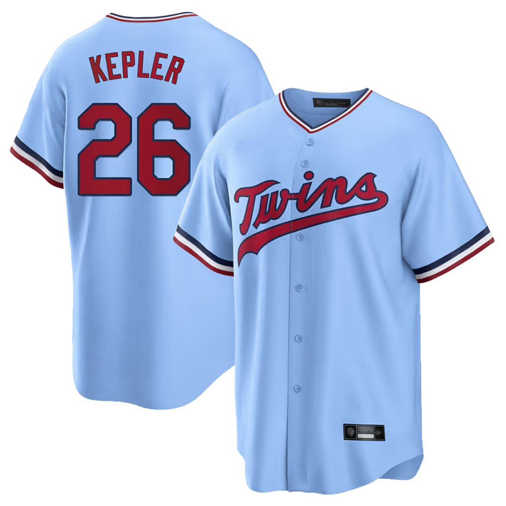 M.Twins #26 Max Kepler Player Light Blue Road Cooperstown CollectionKillebrew T-shirt Hdoa Stitched Jerseys