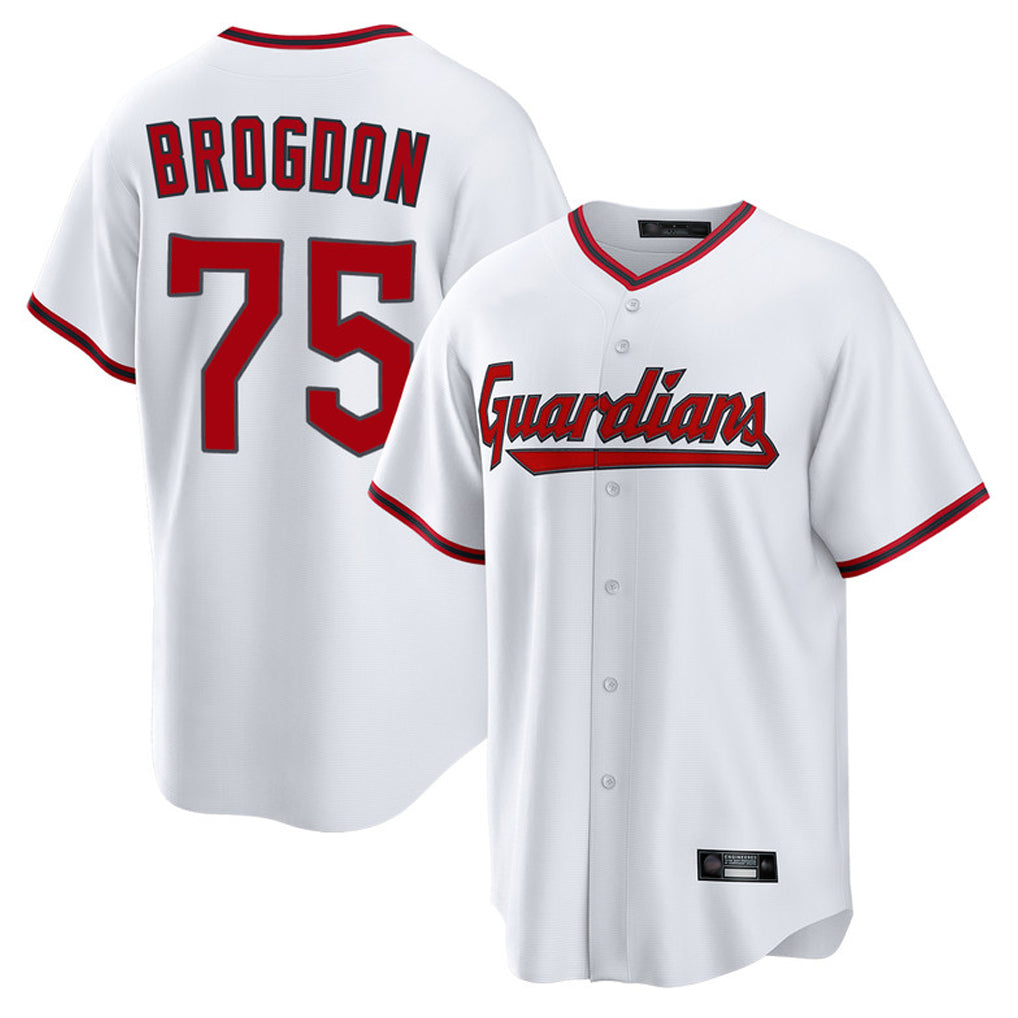 C.Guardians #75 Connor Brogdon Player White Game Home Hdoa Stitched Jerseys