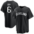 C.Guardians #6 David Fry Player Black Home Game Hdoa Stitched Jerseys