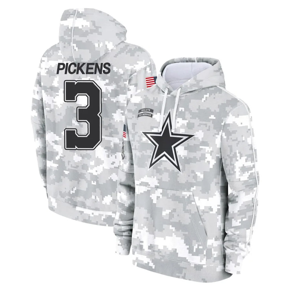 D.Cowboys #3 George Pickens Player Arctic Camo Salute to Service Hoodies Limited Game Hdoa Stitched Jerseys