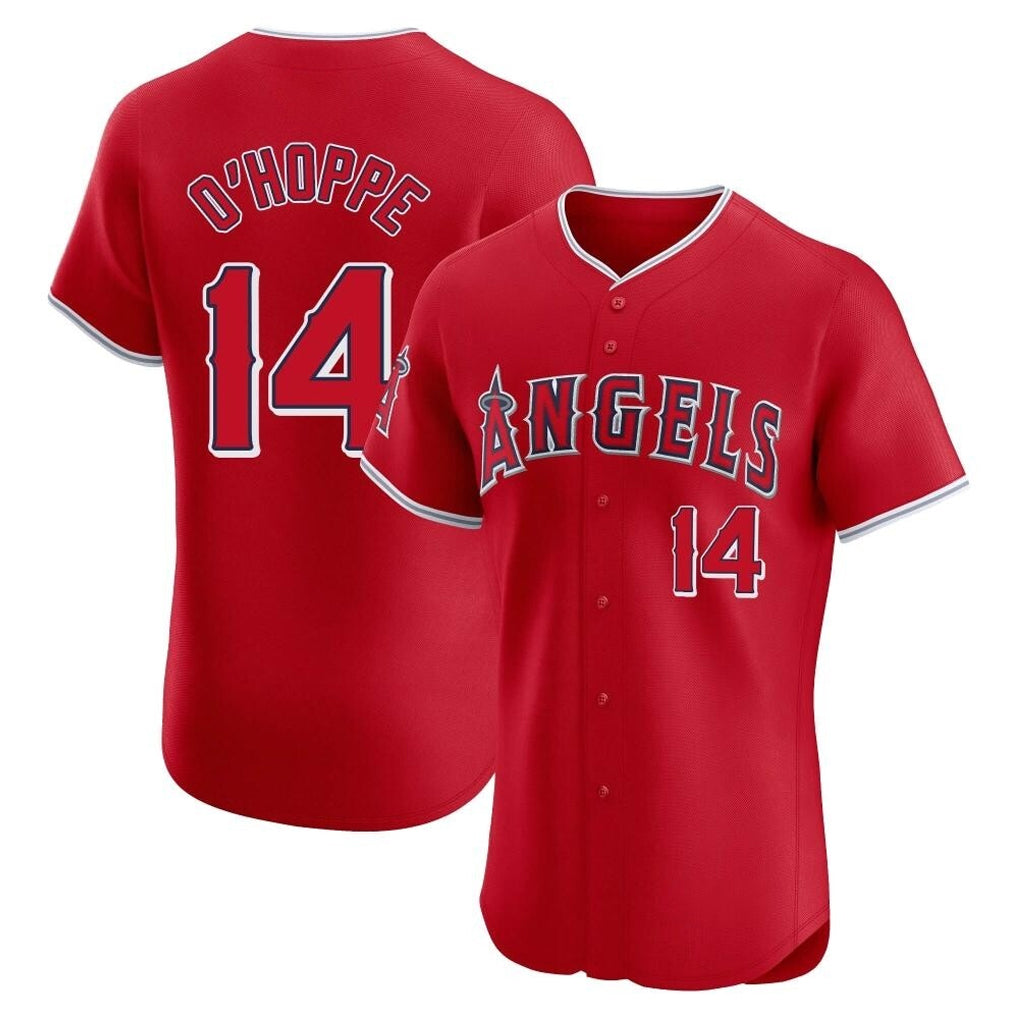 LA.Angels #14 Logan O'Hoppe Player Red Home Limited Elite Hdoa Stitched Jerseys