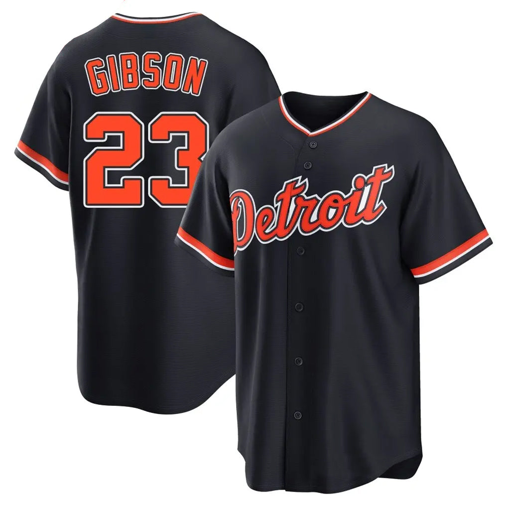 D.Tigers #23 Kirk Gibson Player Navy Home Game Hdoa Stitched Jerseys