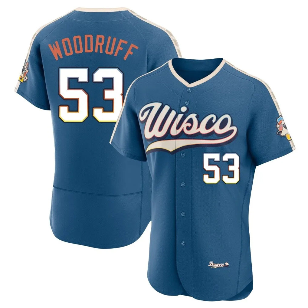 M.Brewers #53 Brandon Woodruff Player Blue 2026 City Connect Home Limited Elite Hdoa Stitched Jerseys
