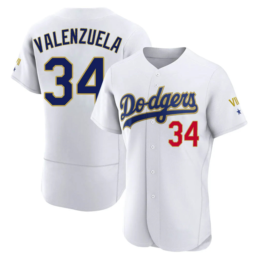 LA.Dodgers #34 Fernando Valenzuela Player Gold White 2026 Collection Stadium Limited Elite Hdoa Stitched Jerseys