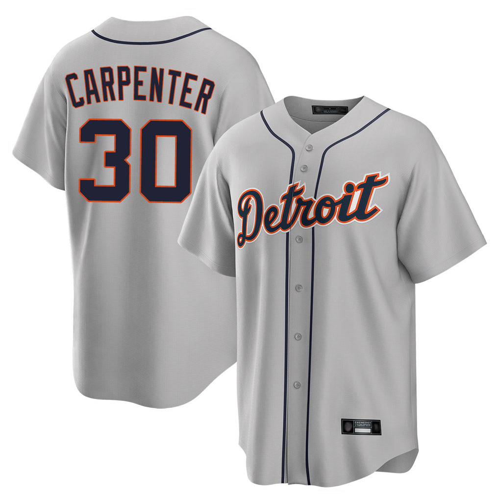 D.Tigers #30 Kerry Carpenter Player Gray Home Game Hdoa Stitched Jerseys