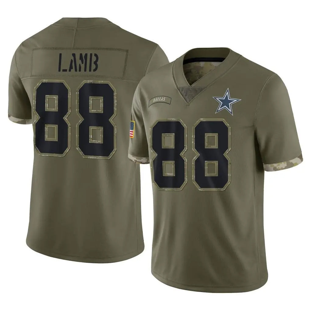 D.Cowboys #88 CeeDee Lamb Player Olive Salute to Service Limited Game Hdoa Stitched Jerseys