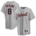 D.Tigers #8 Matt Vierling Player Gray Home Game Hdoa Stitched Jerseys