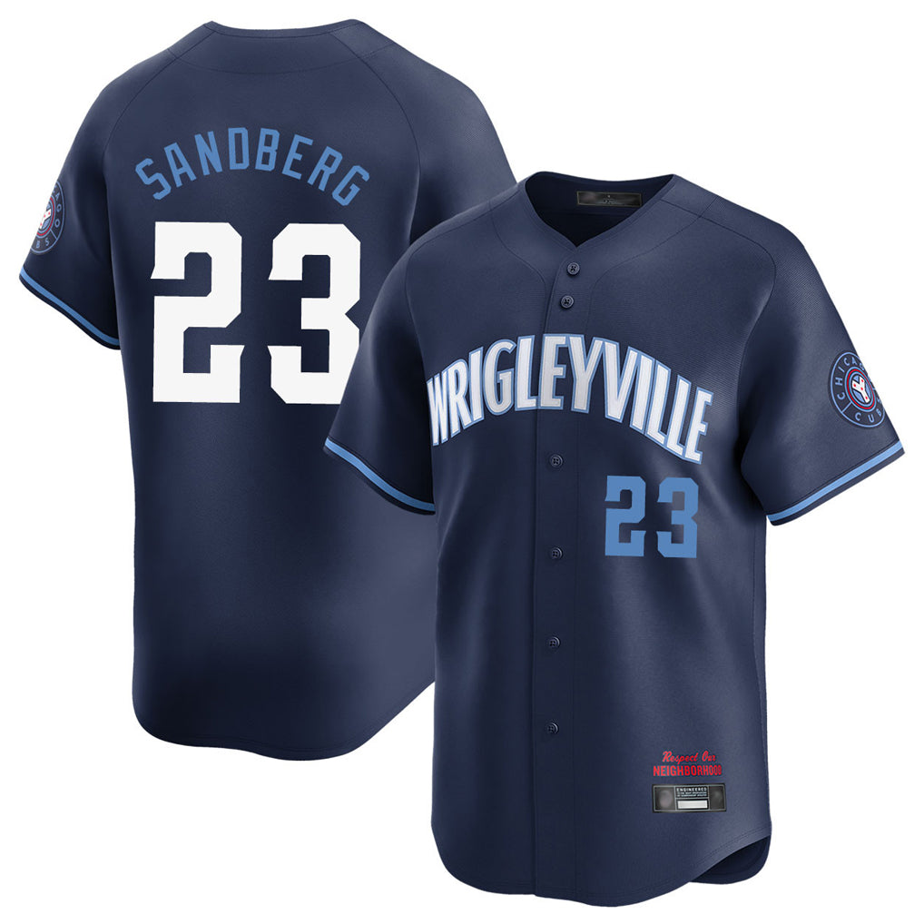 C.Cubs #23 Ryne Sandberg Player Navy City Connect Limited Home Hdoa Stitched Jerseys