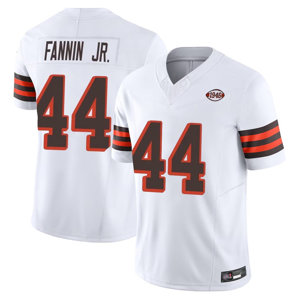 C.Browns #44 Harold Fannin Jr. Player White Limited Vapor F.U.S.E. Alternate Game Hdoa Stitched Jerseys