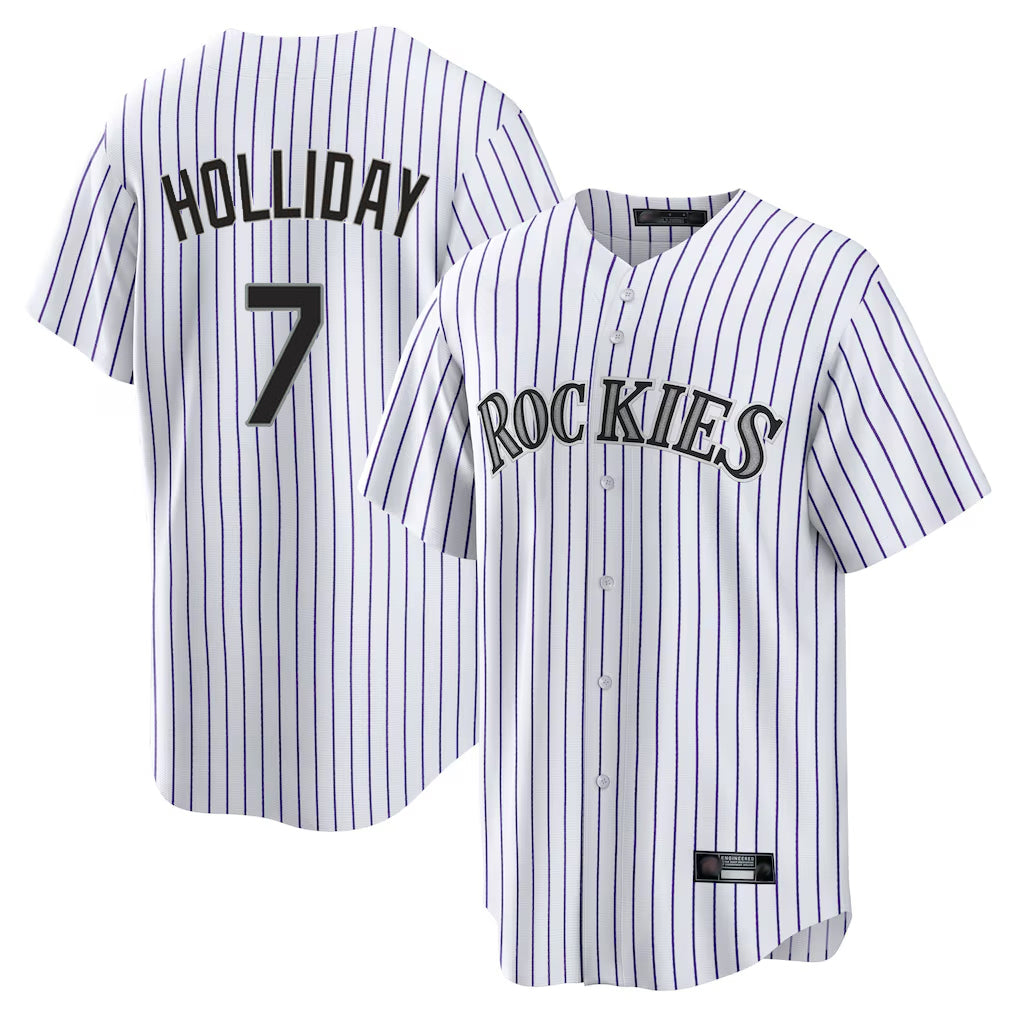 C.Rockies #7 Matt Holliday Player White Game Home Hdoa Stitched Jerseys