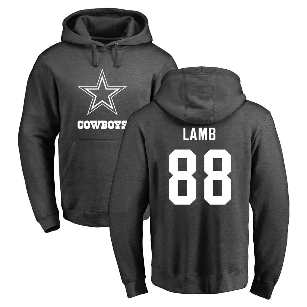 D.Cowboys #88 CeeDee Lamb Player Ash One Color Pullover Hoodie Limited Hdoa Stitched Jerseys