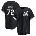 C.White Sox #72 Carlton Fisk Player Black Spring Training Game Hdoa Stitched Jerseys