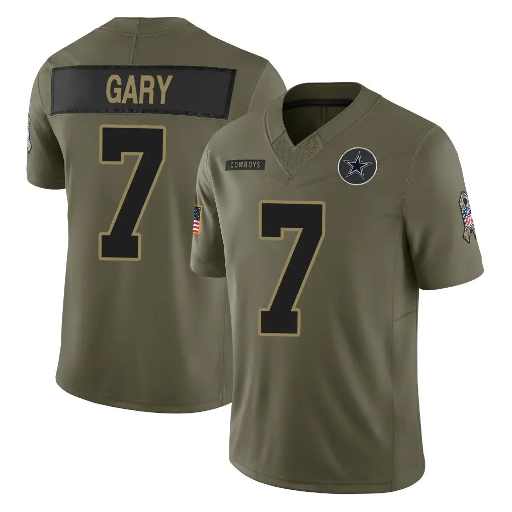 D.Cowboys #7 Rashan Gary Player Olive 2025 Salute to Service Limited Home Game Hdoa Stitched Jerseys
