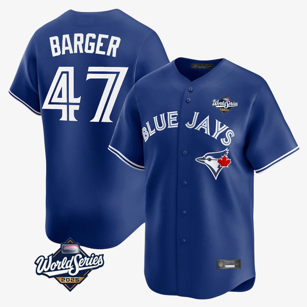 T.Blue Jays #47 Addison Barger Player Navy 2025 World Series Limited Hdoa Stitched Jerseys