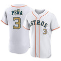 H.Astros #3 Jeremy Pena Player Gold Collection Limited Elite Home Hdoa Stitched Jerseys