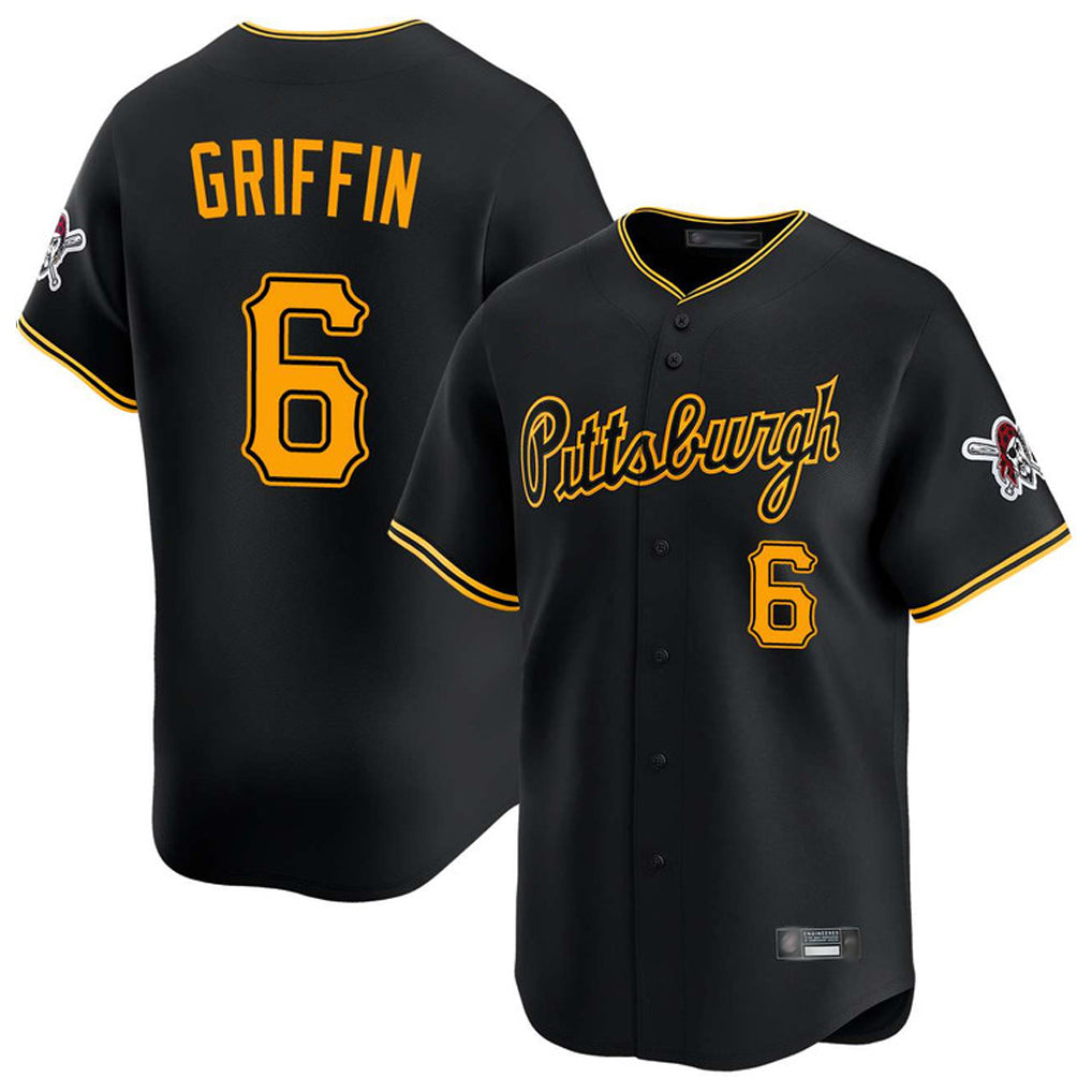 P.Pirates #6 Konnor Griffin Player Black Alt Home Limited Hdoa Stitched Jerseys