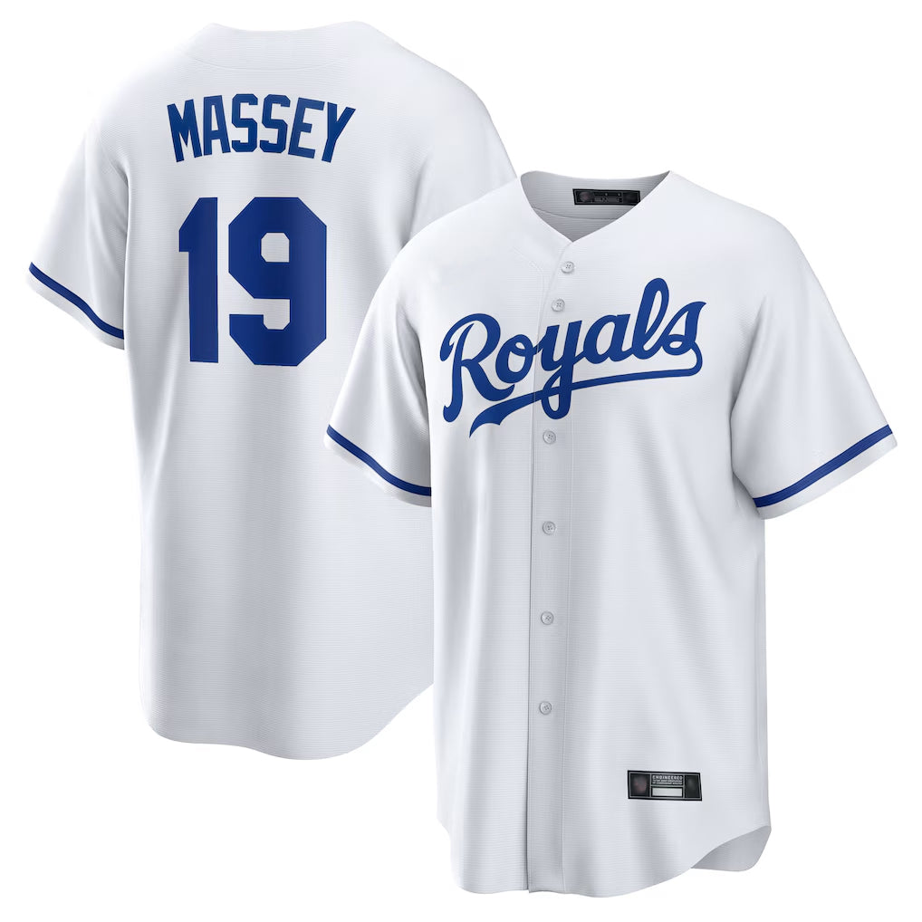 KC.Royals #19 Michael Massey Player White Home Game Hdoa Stitched Jerseys