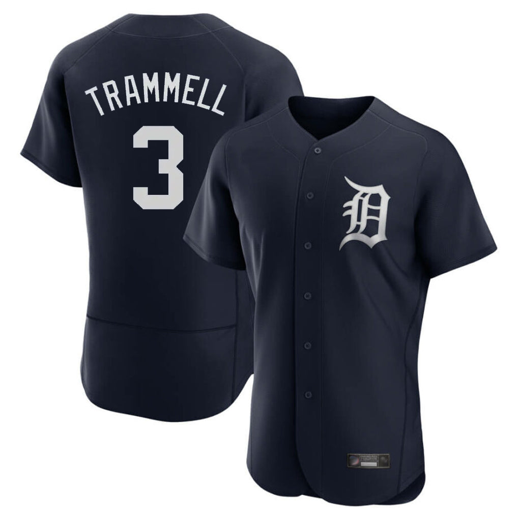 D.Tigers #3 Alan Trammell Player Navy Limited Elite Home Hdoa Stitched Jerseys