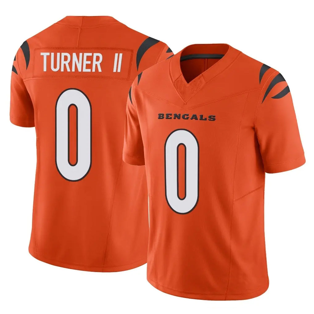 C.Bengals #0 DJ Turner II Player Orange Vapor F.U.S.E. Limited Home Game Hdoa Stitched Jerseys
