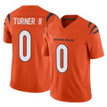 C.Bengals #0 DJ Turner II Player Orange Vapor F.U.S.E. Limited Home Game Hdoa Stitched Jerseys