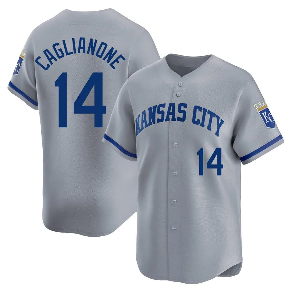 KC.Royals #14 Jac Caglianone Player Gray Limited Home Hdoa Stitched Jerseys
