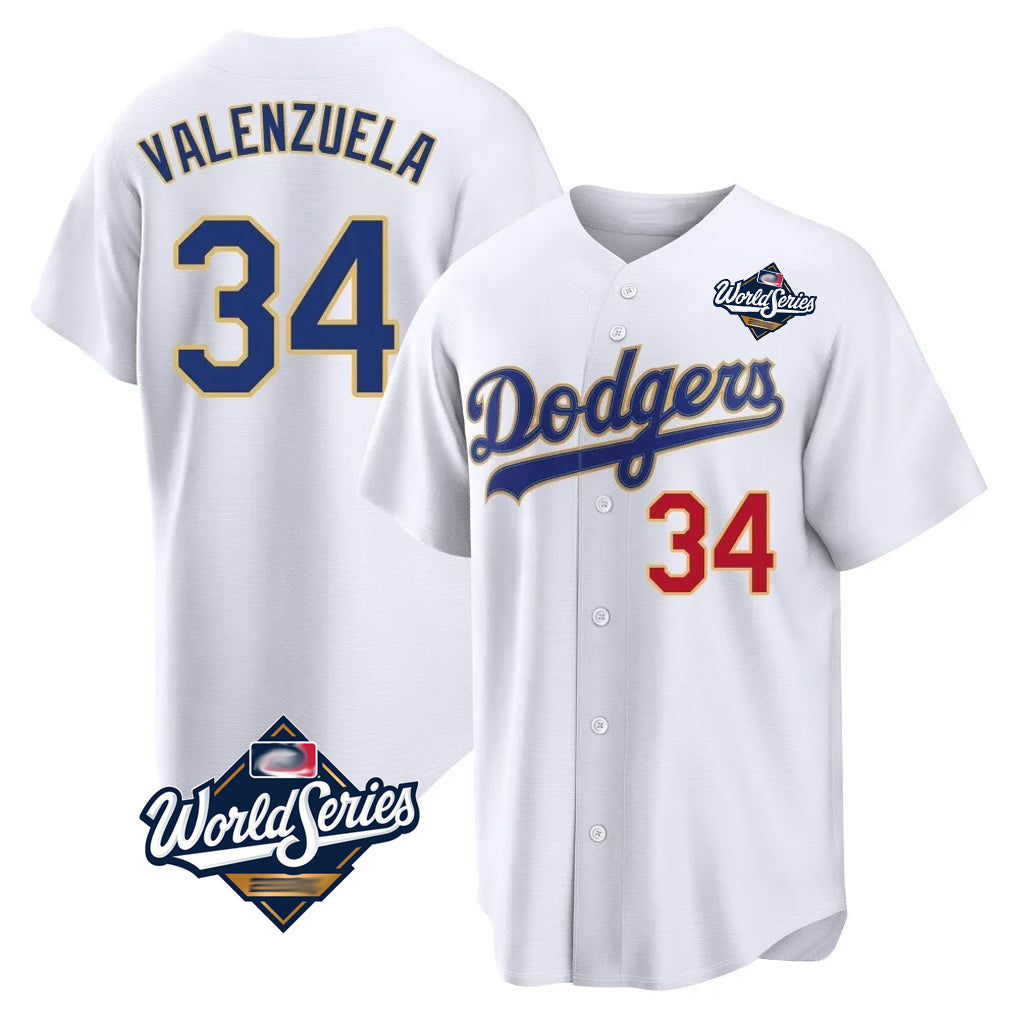 LA.Dodgers #34 Fernando Valenzuela Player Gold White World Series 2026 Collection Stadium Limited Hdoa Stitched Jerseys