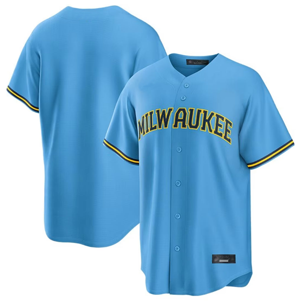 M.Brewers ## Brewers Blank Player Light Blue Road Stadium Game Hdoa Stitched Jerseys