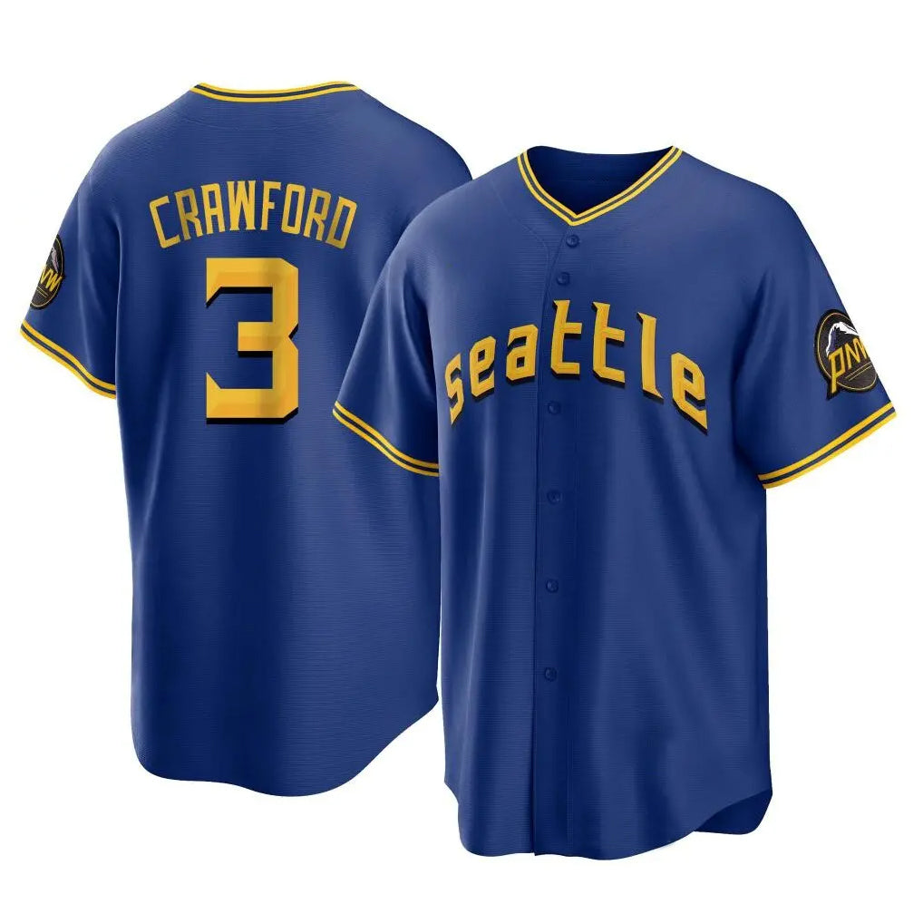 S.Mariners #3 J.P. Crawford Player Royal City Connect Home Game Hdoa Stitched Jerseys
