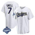 LA.Dodgers #7 Blake Snell Player Gold White World Series Meet Home Game Hdoa Stitched Jerseys