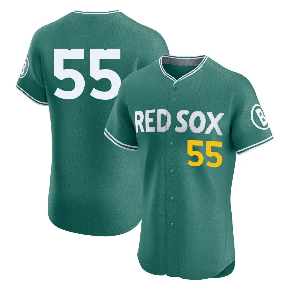 B.Red Sox #55 Ranger Su¨¢rez Player Green City Connect Limited Elite Home Game Hdoa Stitched Jerseys