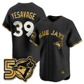 T.Blue Jays #39 Trey Yesavage Player Black 50 Seasons Patch Vapor Premier Limited All Hdoa Stitched Jerseys