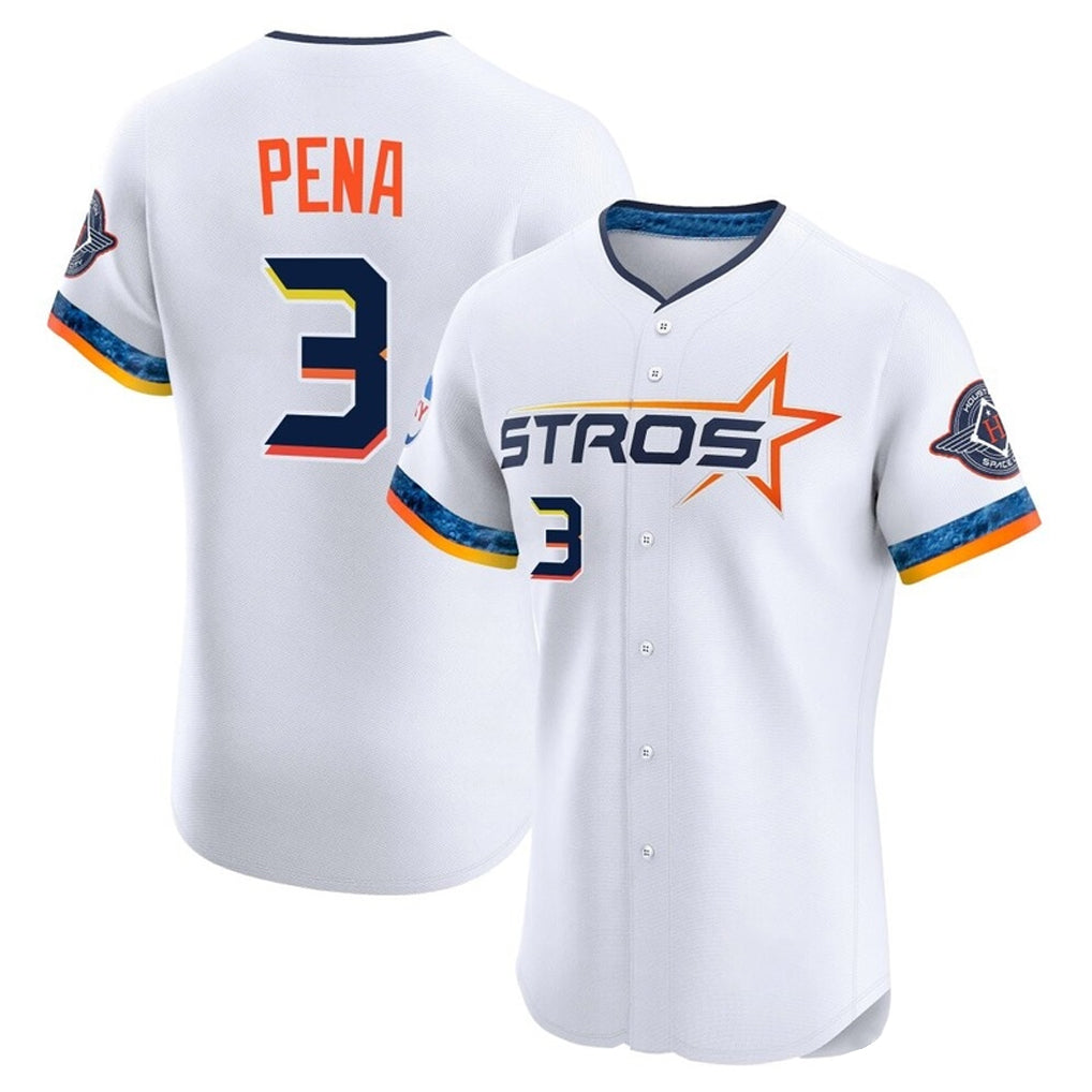 H.Astros #3 Jeremy Pena Player White City Connect Limited Elite Home Hdoa Stitched Jerseys