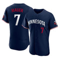 M.Twins #7 Joe Mauer Player Navy Replica Home Limited Elite Hdoa Stitched Jerseys
