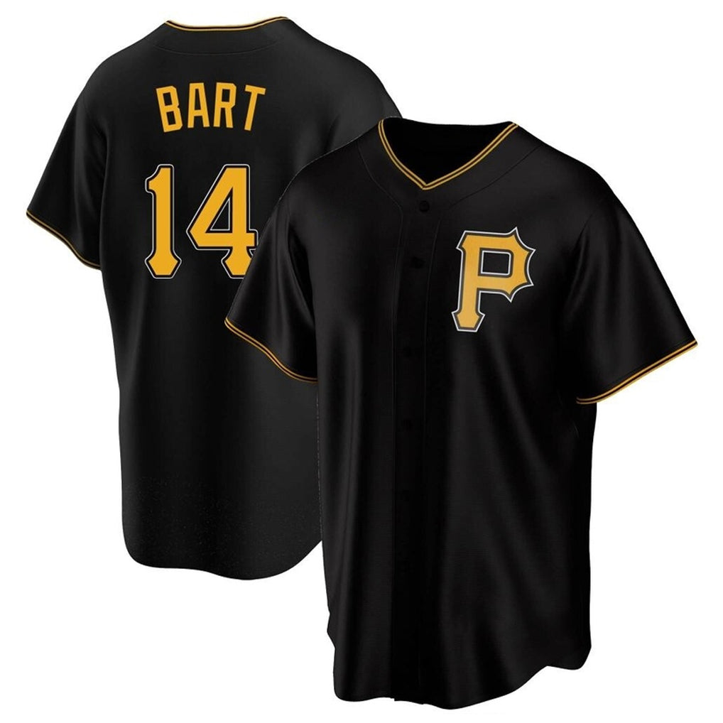 P.Pirates #14 Joey Bart Player Black Alternate 2025 Home Game T-shirt Hdoa Stitched Jerseys