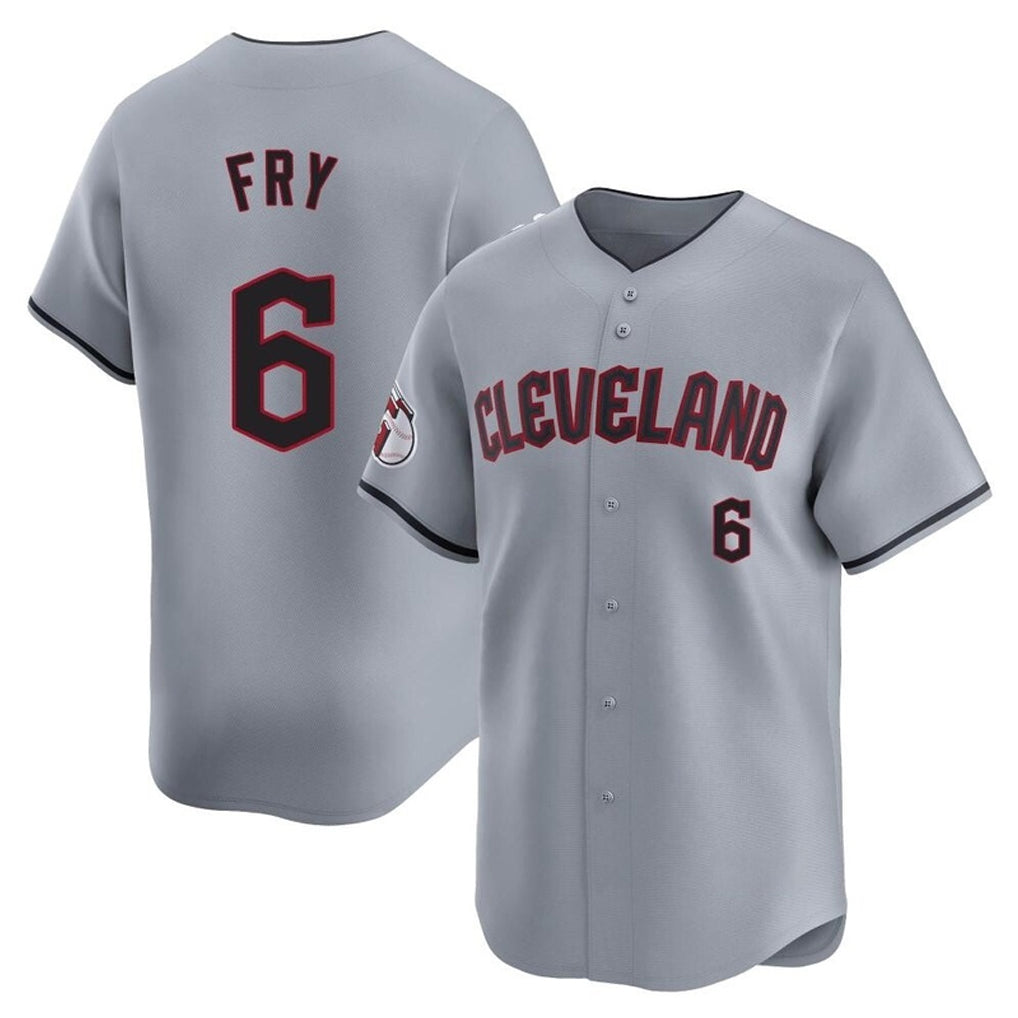 C.Guardians #6 David Fry Player Gray Road Limited Home Hdoa Stitched Jerseys