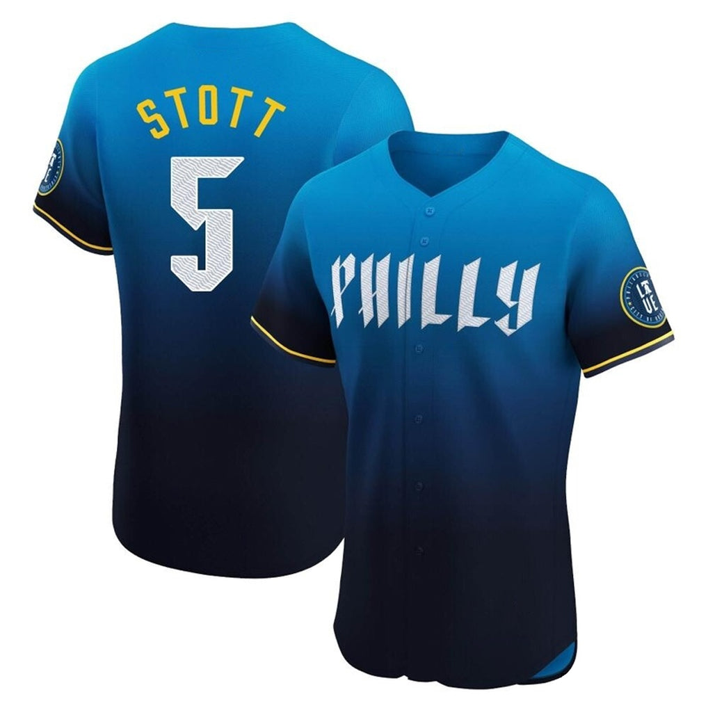 P.Phillies #5 Bryson Stott Player Blue City Connect Home Limited Elite Hdoa Stitched Jerseys