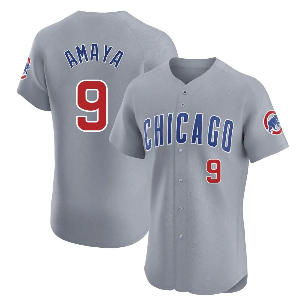 C.Cubs #9 Miguel Amaya Player Gray Road Limited Elite Home Hdoa Stitched Jerseys