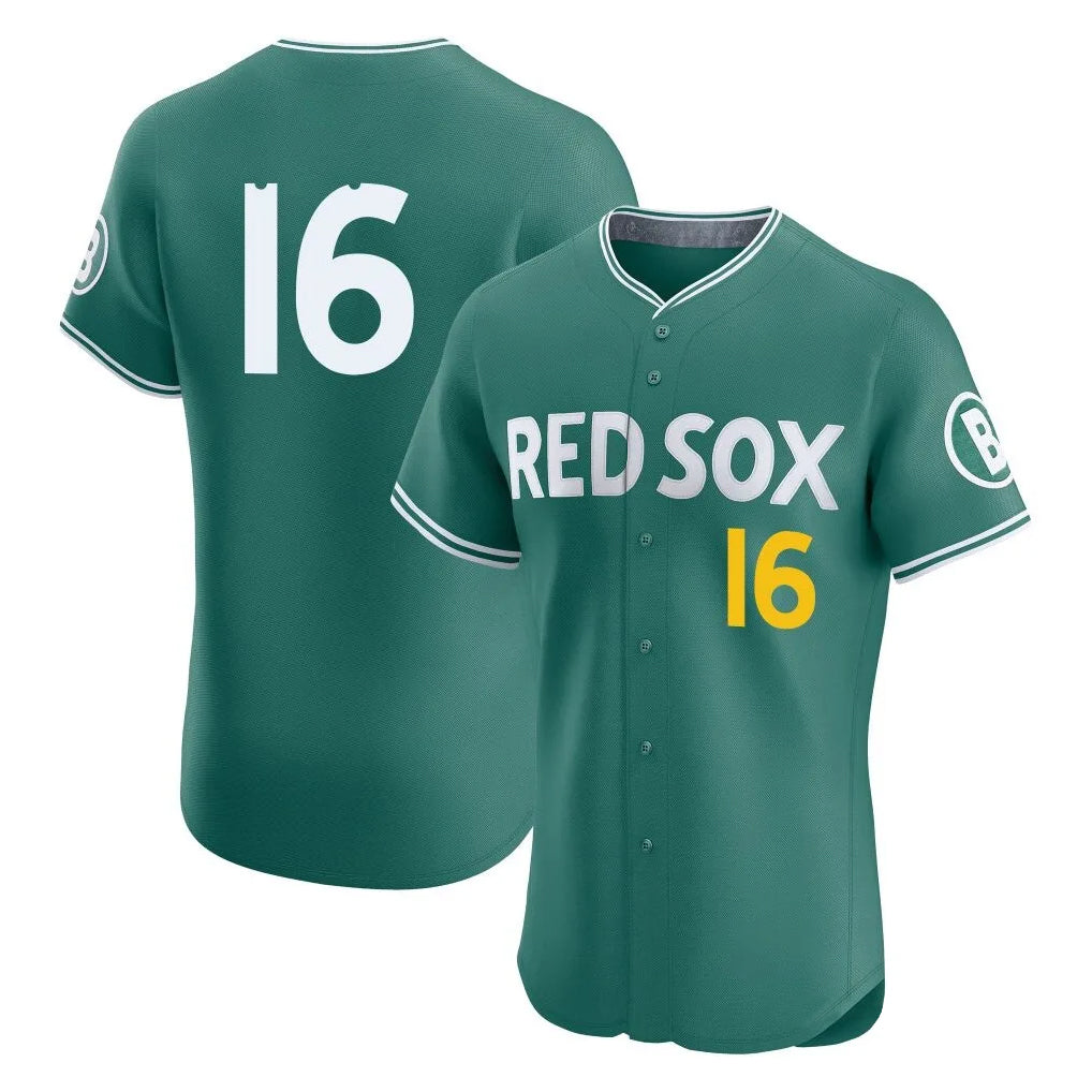 B.Red Sox #16 Jarren Duran Player Green City Connect Limited Elite Home Game Hdoa Stitched Jerseys