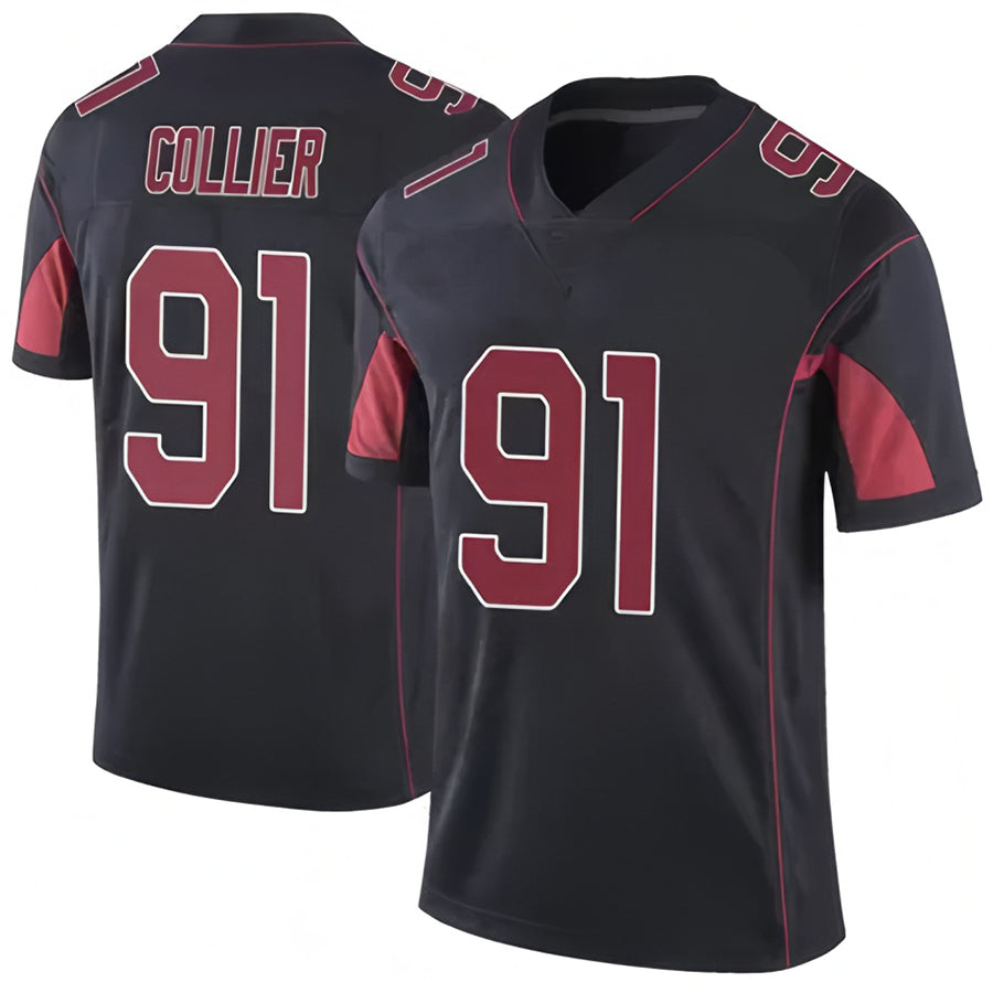 A.Cardinals #91 L.J. Collier Player Black Vapor Limited Elite Hdoa Stitched Jerseys